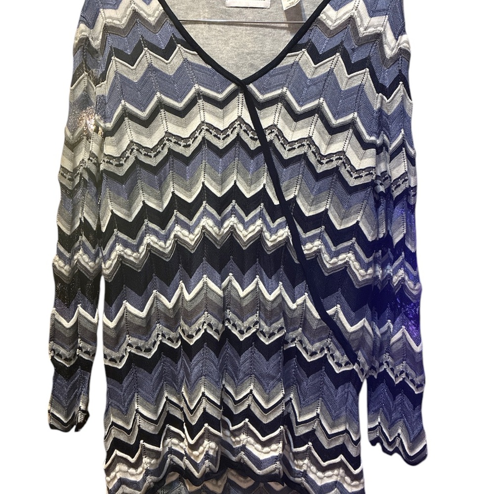 Alfred Dunner Chevron V-Neck Sweater